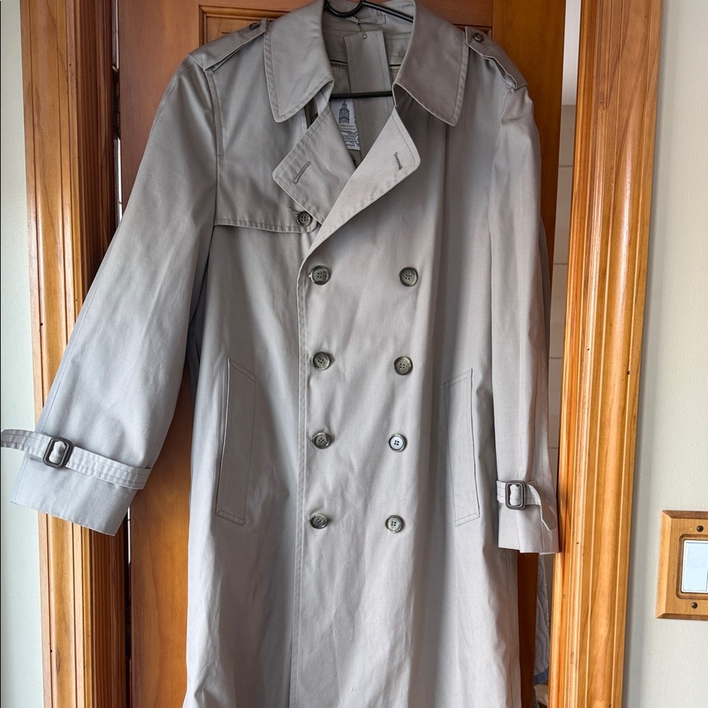 London Fog Men's Double-Breasted Gray Trench Coat